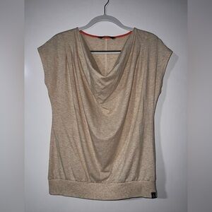 The North Face Women’s Knit Top, Cap Sleeve, Cowl Neck, In Oatmeal, Size Large